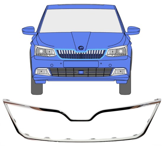 Moldura da grelha frontal para Skoda Fabia 2014-2018 16190