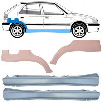 Painel de reparação da soleira com guarda-lamas traseiro para Skoda Felicia 1994-2001 / Esquerda+Direita / Conjunto 10108