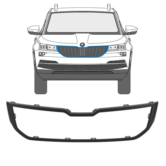 Moldura da grelha frontal para Skoda Karoq 2017-2022 17233
