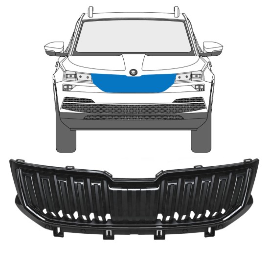 Grelha para Skoda Karoq 2017-2022 / Conjunto 17235