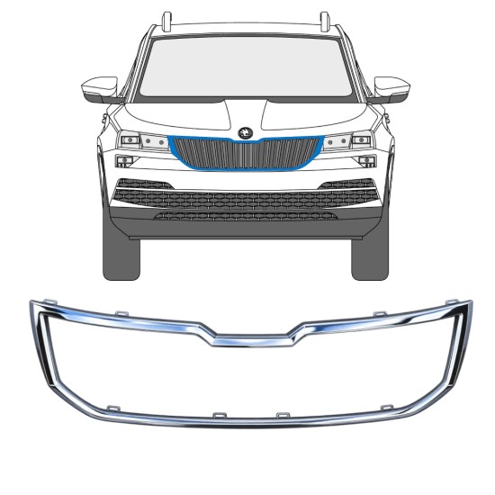 Moldura da grelha frontal para Skoda Karoq 2017-2022 17232