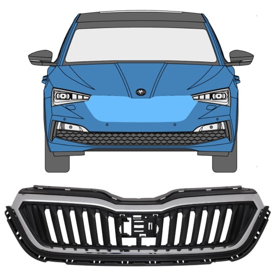 Grelha para Skoda Scala 2019- 17229