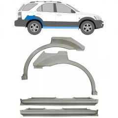 Soleira completa com reparação de guarda-lamas traseiro para Kia Sorento 2002-2009 / Conjunto 11713
