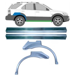 Painel de reparação da soleira com guarda-lamas traseiro para Kia Sorento 2002-2009 / Esquerda+Direita / Conjunto 10696
