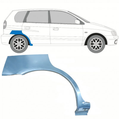 Painel de reparação do guarda-lamas traseiro para Mitsubishi Space Star 1998-2005 / Direito 10811