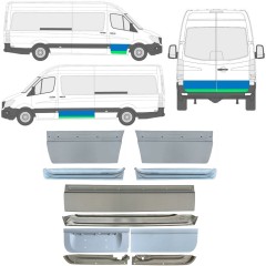 Painel de reparação interna e externa das portas para Mercedes Sprinter 2006-2018 / Esquerda+Direita / Conjunto 11319