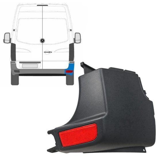 Canto do para-choque traseiro com Luz refletora para Mercedes Sprinter 2006-2018 / Direito / Conjunto 9724