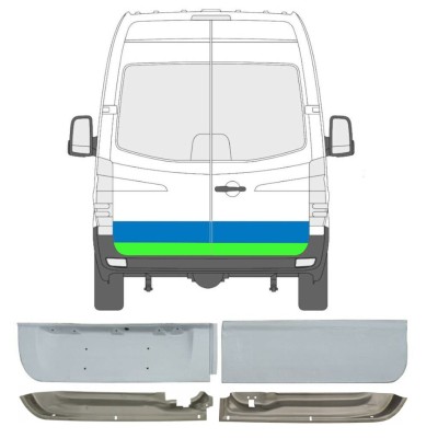 Painel de reparação das portas traseiras para Mercedes Sprinter 2006-2018 / Esquerda+Direita / Conjunto 6050