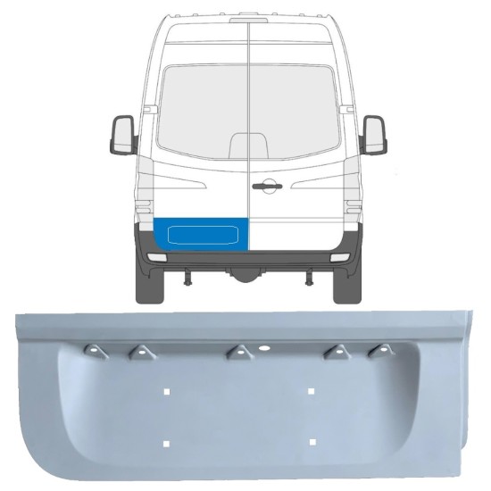 Painel de reparação baixa das portas traseiras para Volkswagen Crafter 2005-2017 / Esquerdo 17172