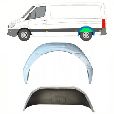 Painel de reparação interna do arco da roda traseira para Mercedes Sprinter 2006- / Esquerdo / Conjunto 11968