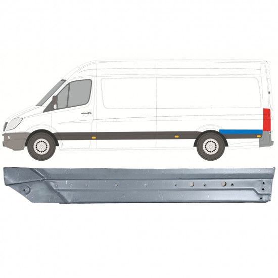 Painel de reparação do guarda-lamas traseiro para Mercedes Sprinter 2006- / Esquerdo 12055