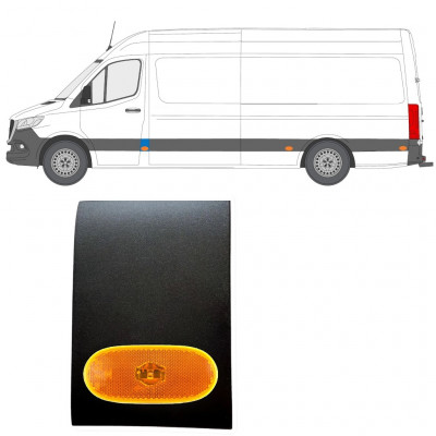 Moldura lateral do pilar dianteiro com Luz para Mercedes Sprinter 2018- / Esquerdo / Conjunto 12963