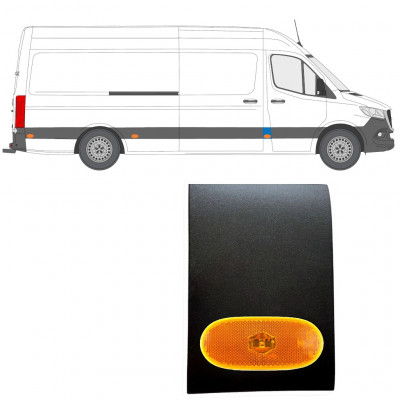 Moldura lateral do pilar dianteiro com Luz para Mercedes Sprinter 2018- / Direito / Conjunto 12962