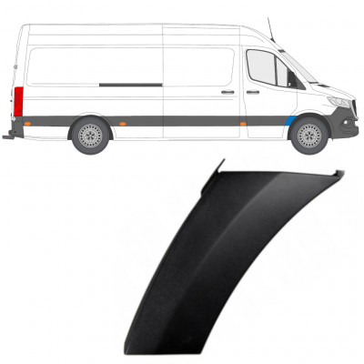 Moldura lateral do guarda-lamas dianteiro para Mercedes Sprinter 2018- / Direito 12930