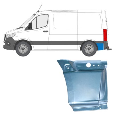 Painel de reparação da parte inferior do guarda-lamas traseiro atrás da roda para Mercedes Sprinter 2018- / Esquerdo 14546