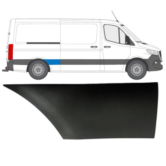 Moldura lateral do guarda-lamas traseiro para Mercedes Sprinter 2018- / Direito 16648