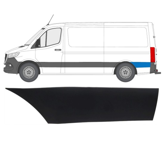 Moldura lateral do guarda-lamas traseiro atrás da roda para Mercedes Sprinter 2018- / Esquerdo 16643