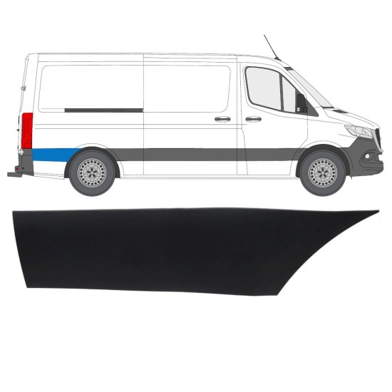 Moldura lateral do guarda-lamas traseiro atrás da roda para Mercedes Sprinter 2018- / Direito 16642