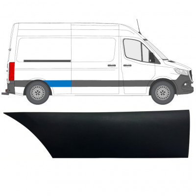 Moldura lateral do guarda-lamas traseiro para Mercedes Sprinter 2018- / Direito 12938