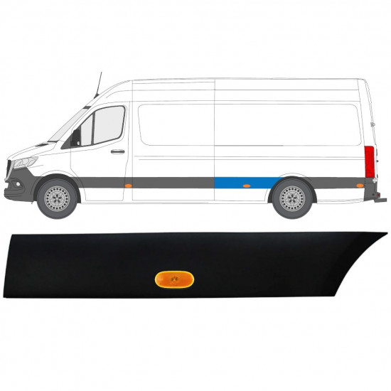 Moldura lateral do guarda-lamas traseiro com Luz para Mercedes Sprinter 2018- / Esquerdo / Conjunto 12965