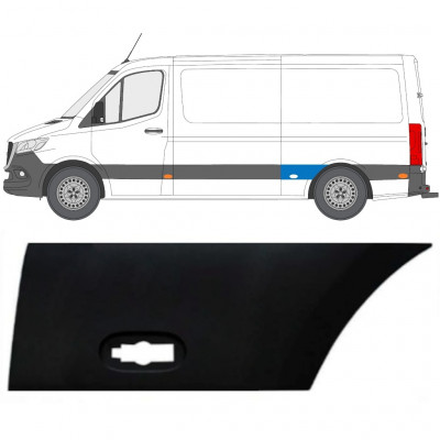 Moldura lateral do guarda-lamas traseiro para Mercedes Sprinter 2018- / Esquerdo 12937
