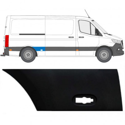 Moldura lateral do guarda-lamas traseiro para Mercedes Sprinter 2018- / Direito 12936