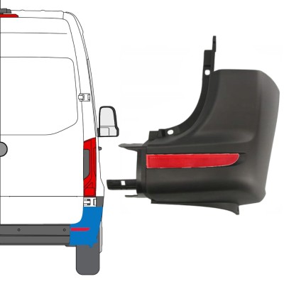 Canto do para-choque traseiro com Luz refletora para Mercedes Sprinter 2018- / Direito / Conjunto 14949