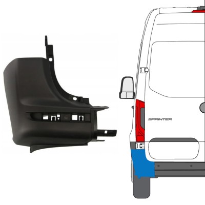 Canto do para-choque traseiro para Mercedes Sprinter 2018- / Esquerdo 14944