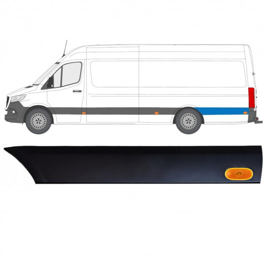Moldura lateral do guarda-lamas traseiro com Luz para Mercedes Sprinter 2018- / Esquerdo / Conjunto 12971