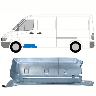 Painel de reparação do degrau dianteiro com parte da soleira para Mercedes Sprinter 1995-2006 / Esquerdo 8557