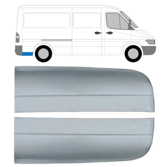 Painel de reparação da parte traseira do guarda-lamas traseiro para Mercedes Sprinter 1995-2006 / Esquerda+Direita / Conjunto 9862