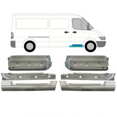 Painel de reparação interna da soleira com guarda-lamas e degrau dianteiro para Mercedes Sprinter 1995-2006 / Conjunto 10534