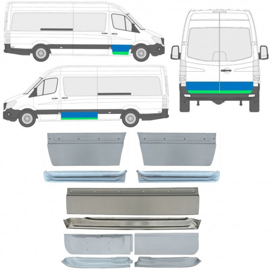 Painel de reparação interna e externa das portas para Mercedes Sprinter 2006 -  / Conjunto 11319