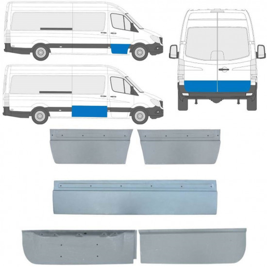 Painel de reparação externa das portas para Mercedes Sprinter 2006 -  / Conjunto 11317