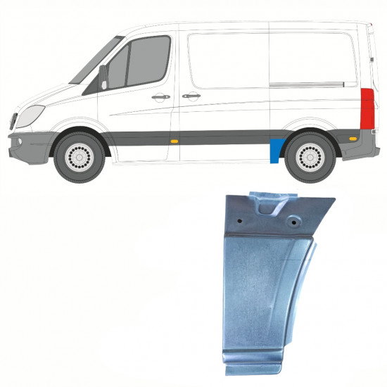 Painel de reparação do guarda-lamas traseiro para Mercedes Sprinter 2006- / SWB / Esquerdo 8714