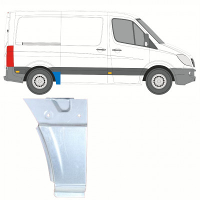 Painel de reparação do guarda-lamas traseiro para Mercedes Sprinter 2006- / SWB / Direito 8713