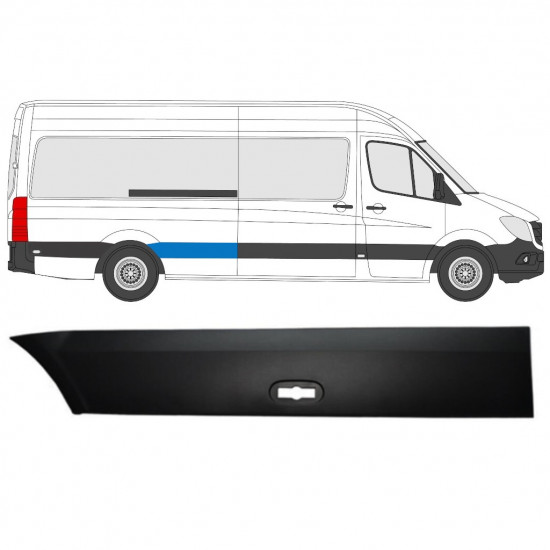 Moldura lateral do guarda-lamas traseiro para Mercedes Sprinter 2006- / LWB / Direito 8026