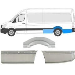 Painel de reparação do guarda-lamas traseiro para Mercedes Sprinter 2006-2018 / Esquerdo / Conjunto 8718