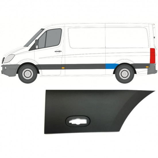 Moldura lateral do guarda-lamas traseiro para Mercedes Sprinter 2006- / Esquerdo 7993