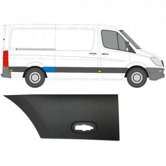 Moldura lateral do guarda-lamas traseiro para Mercedes Sprinter 2006- / Direito 7992