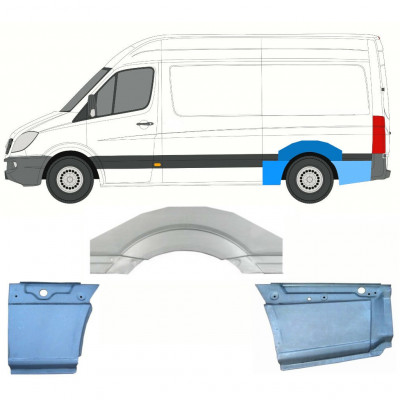 Painel de reparação do guarda-lamas traseiro para Mercedes Sprinter 2006- / MWB / Esquerdo / Conjunto 8716