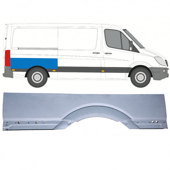 Painel de reparação grande do guarda-lamas traseiro para Mercedes Sprinter 2006-2018 / Direito 12972