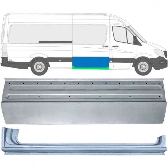 Painel de reparação das portas deslizantes com Painel de reparação da soleira para Mercedes Sprinter 2006- / Direito / Conjunto 11959