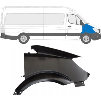Guarda-lamas dianteiro para Mercedes Sprinter 2006-2018 / Direito 14946
