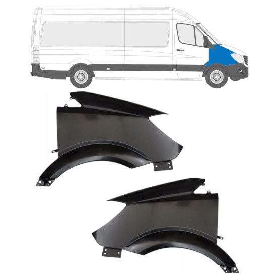 Guarda-lamas dianteiro para Mercedes Sprinter 2013-2018 / Esquerda+Direita / Conjunto 14948 Guarda-lamas dianteiro para Mercedes Sprinter 2013-2018 / Esquerda+Direita / Conjunto 14948