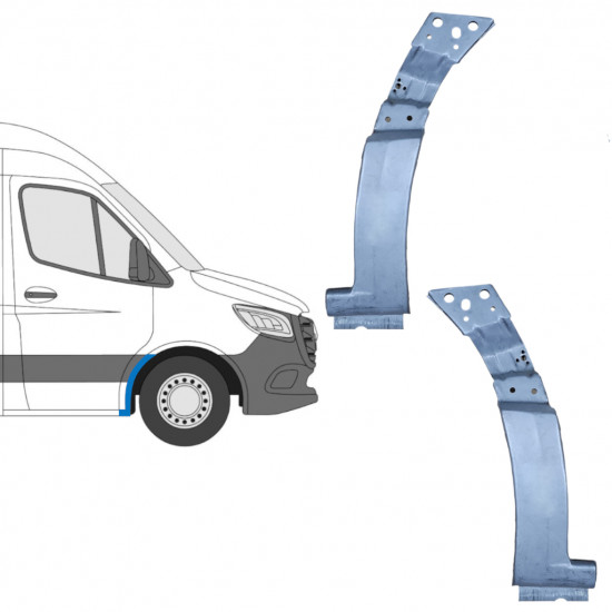 Painel de reparação do arco da roda dianteira para Mercedes Sprinter 2018- / Conjunto 11990