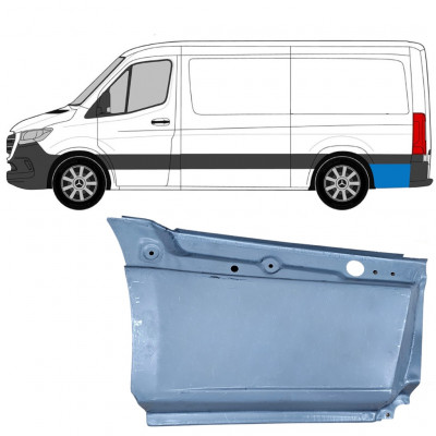 Painel de reparação da parte inferior do guarda-lamas traseiro atrás da roda para Mercedes Sprinter 2018- / SWB / MWB / Padrão / Esquerdo 8188
