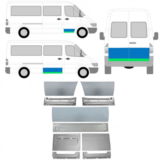 Painel de reparação interna e externa das portas para Mercedes Sprinter 1995-2006  / Conjunto 11321
