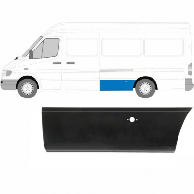 Painel de reparação do guarda-lamas traseiro com orifício para Mercedes Sprinter 1995- / LWB / Esquerdo 9082