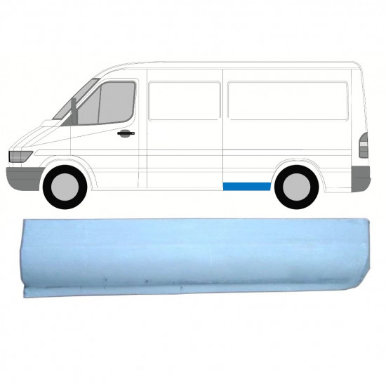 Painel de reparação da parte inferior do guarda-lamas traseiro para Mercedes Sprinter 1995- / MWB / Esquerdo 8143